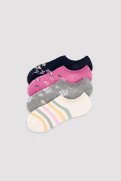Pack de 4 calcetines pinkies estampados colores