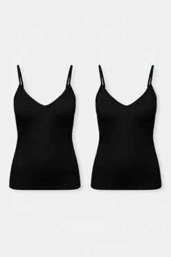 Pack de 2 camisetas interiores de tirantes algodón negro