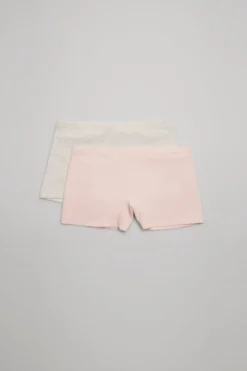 Pack de 2 culottes juveniles rosa y gris pastel