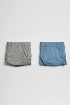 Pack de 2 slips de niño algodón azul y gris