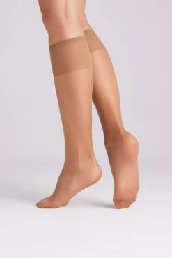 Pack 2 medias largas puntera invisible 15 denier bronce