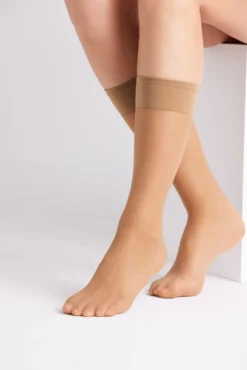 Pack 2 medias largas puntera invisible 20 denier bronce