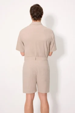 Pantalón corto algodón topo