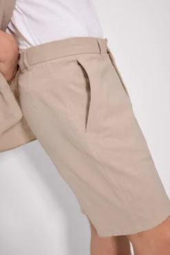 Pantalón corto algodón topo