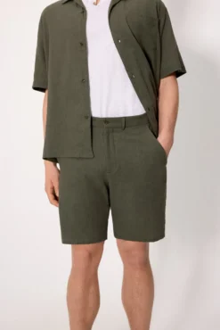 Pantalón corto algodón verde botella