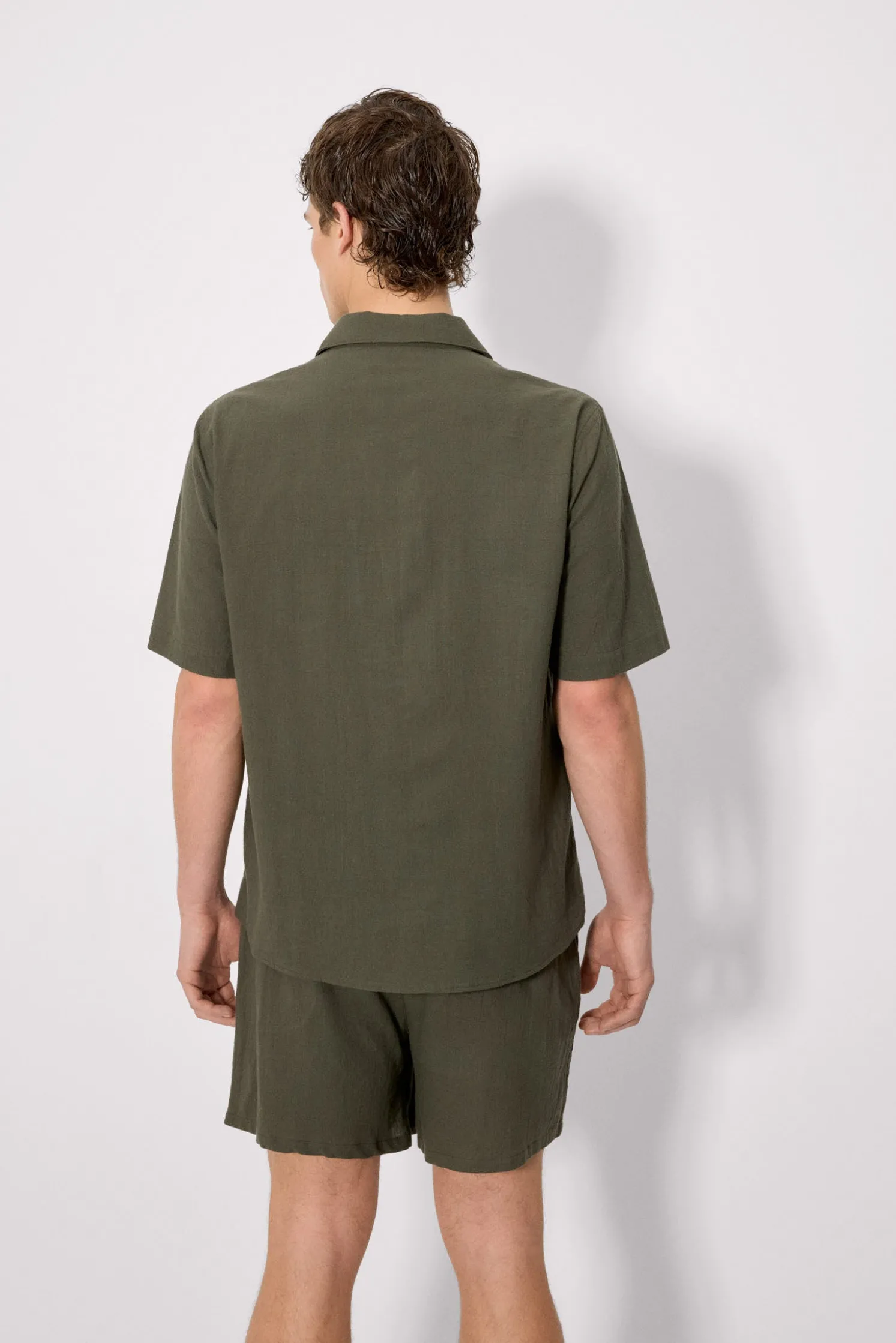 Pantalón corto algodón verde botella