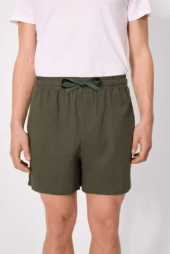 Pantalón corto con cordón algodón verde botella