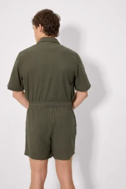 Pantalón corto con cordón algodón verde botella