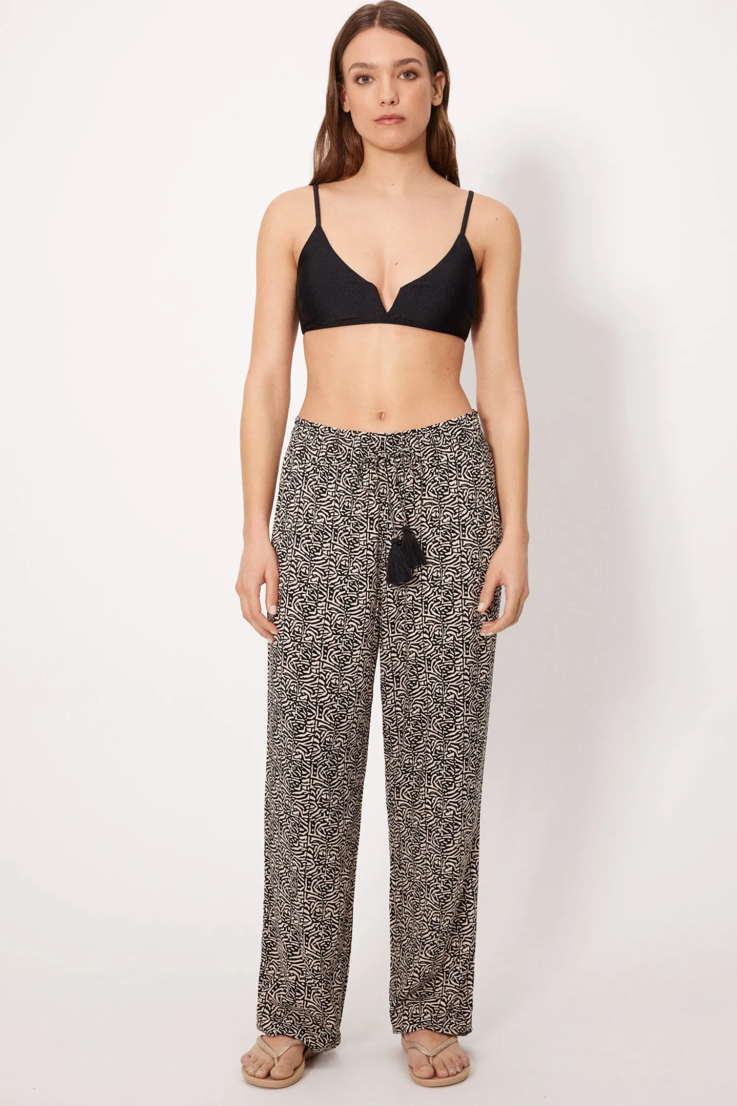 Pantalón largo ajustable estampado