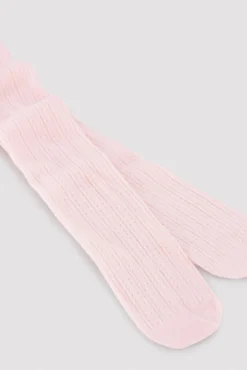 Panty infantil calado rosa