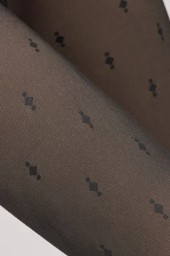 Panty térmico efecto velado estampado geométrico 160 denier