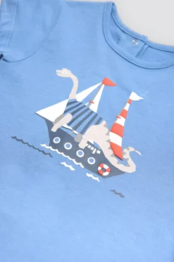 Pelele bebé manga corta estampado barco