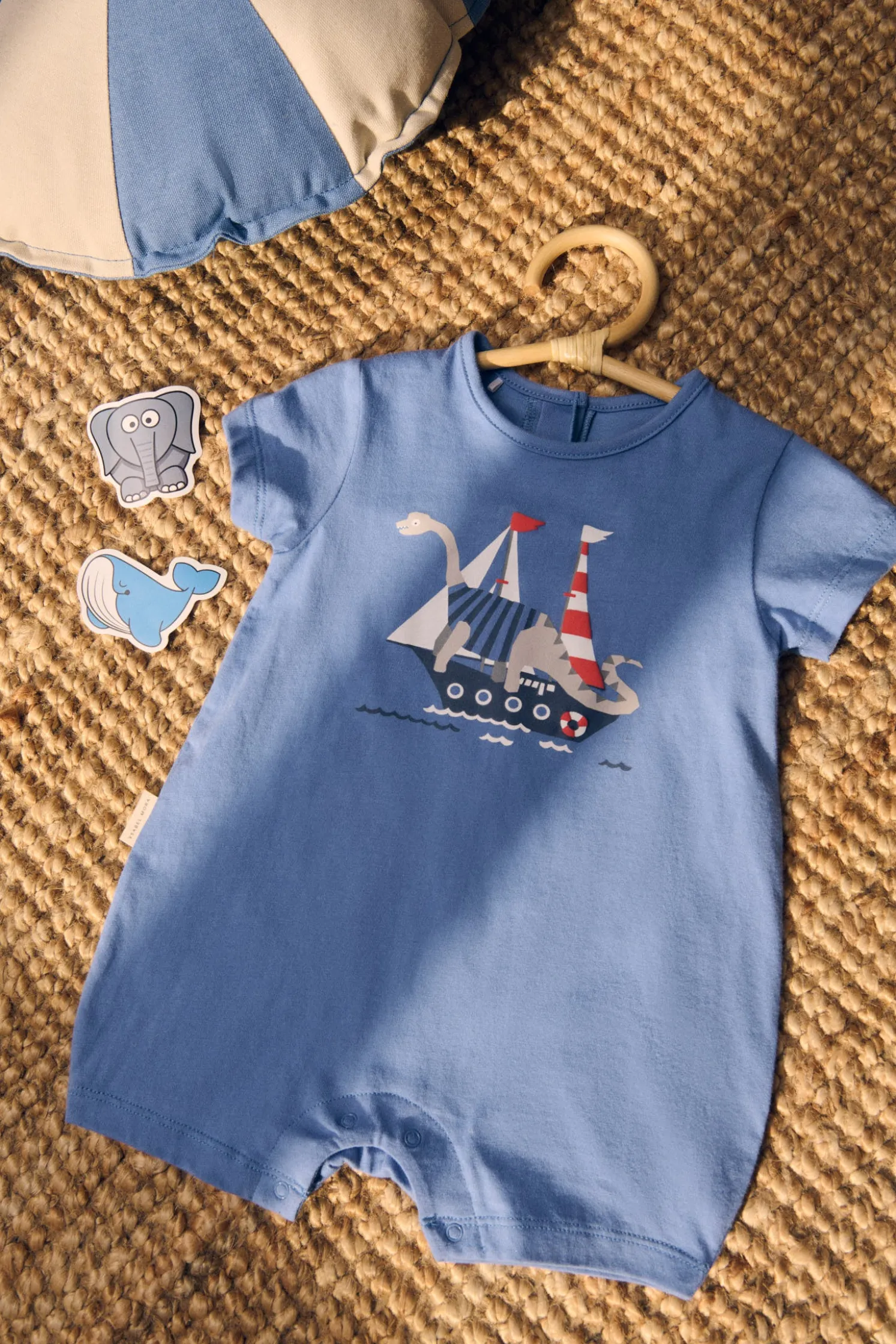 Pelele bebé manga corta estampado barco