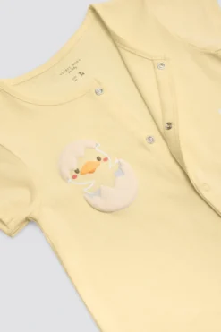 Pelele bebé manga corta estampado patos