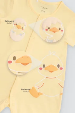 Pelele bebé manga corta estampado patos
