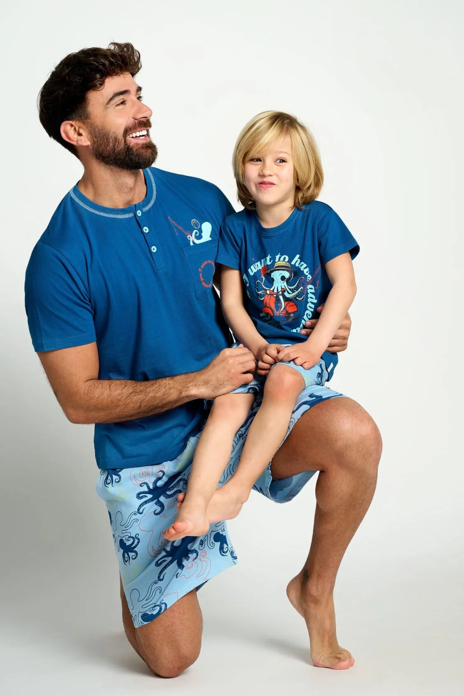 Pijama hombre corto algodón estampado pulpos | MUYDEMI