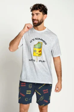 Pijama hombre corto algodón Gamer | MUYDEMI