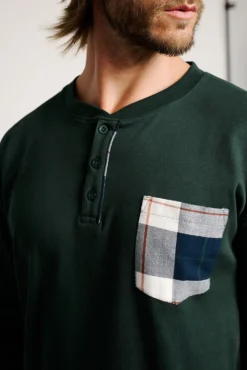 Pijama hombre largo estampado cuadros | MUYDEMI
