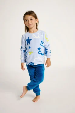 Pijama infantil 2-8 años estampado azul | MUYDEMI