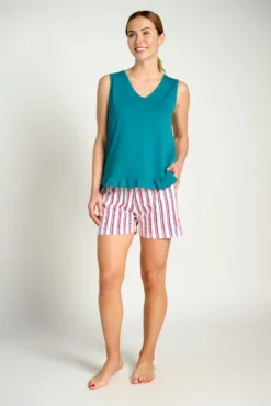 Pijama mujer corto tirantes algodón rayas | MUYDEMI