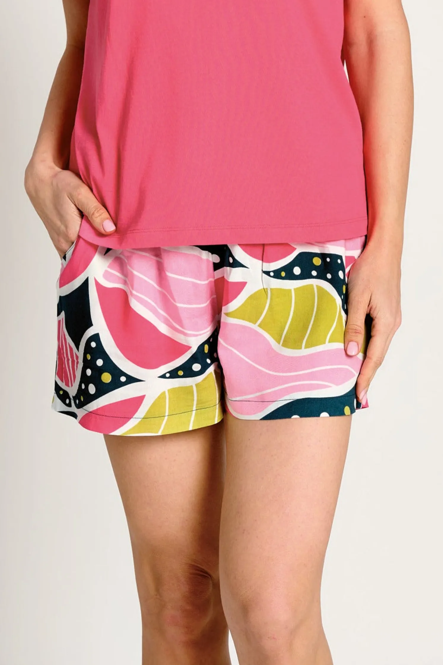 Pijama mujer manga corta rosa | MUYDEMI