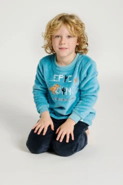 Pijama polar infantil 2-8 años dinosaurios azul | MUYDEMI