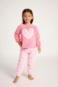 Pijama polar juvenil 10-16 años relieve corazones | MUYDEMI