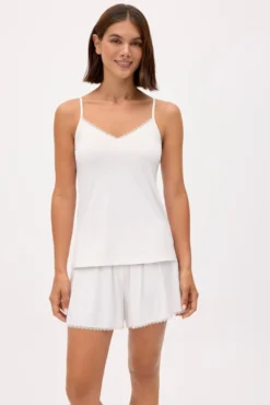 Pijama tirantes encaje blanco