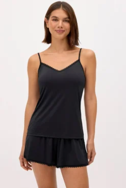 Pijama tirantes negro encaje negro