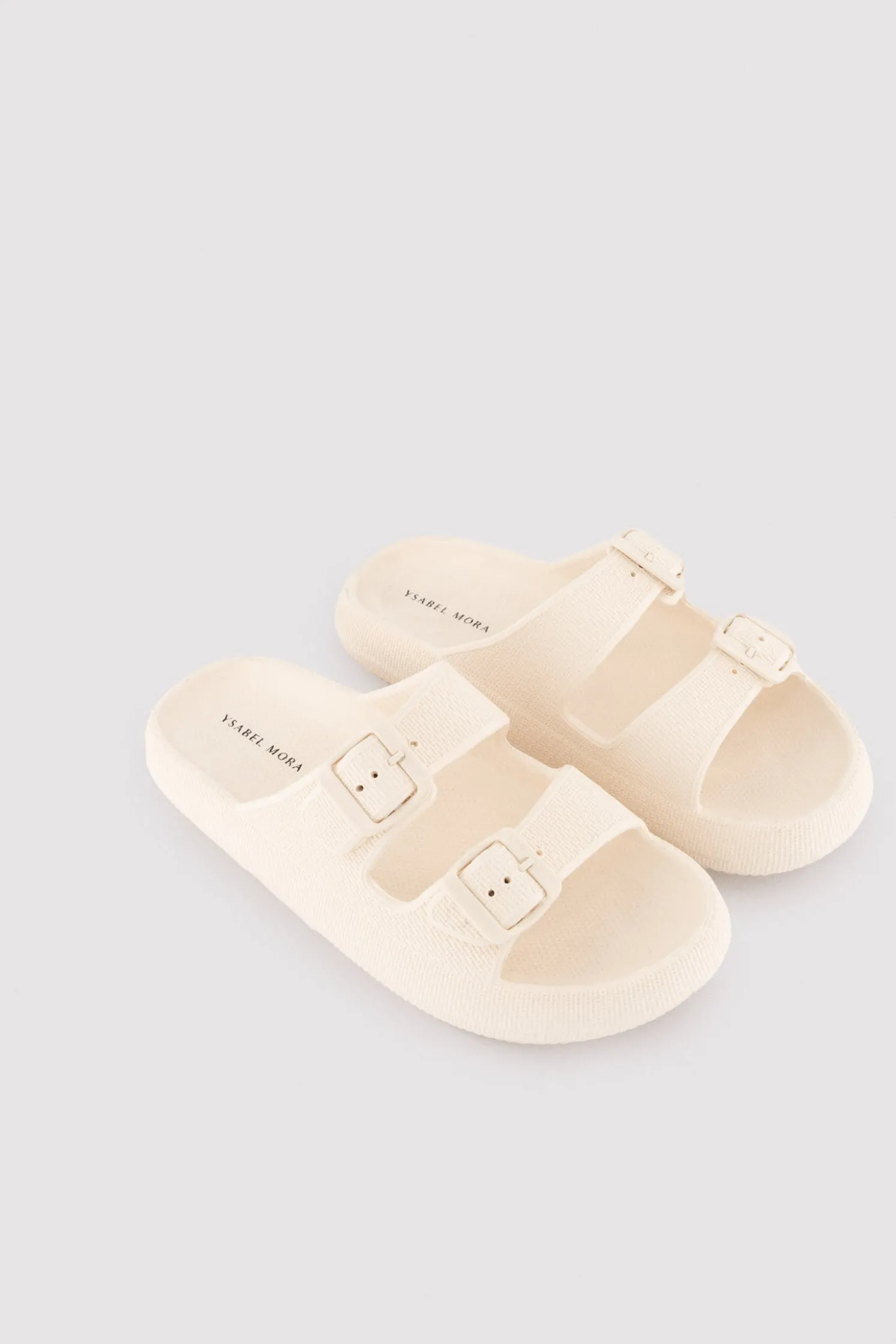 Sandalias de playa hebillas antideslizantes extra comfort marfil