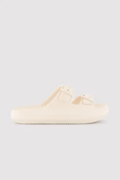 Sandalias de playa hebillas antideslizantes extra comfort marfil