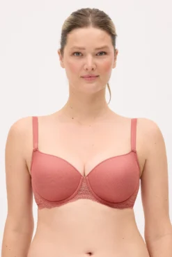 Sujetador capacidad con aro con relleno plumeti rosa