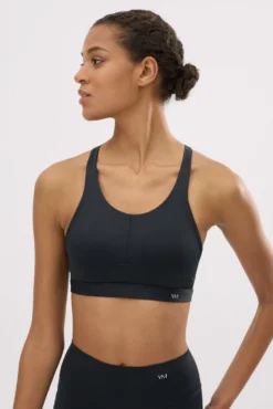 Sujetador deportivo Compressive alto impacto tirantes regulables negro