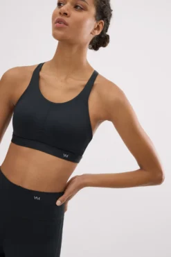 Sujetador deportivo Compressive alto impacto tirantes regulables negro