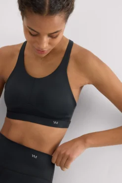 Sujetador deportivo Compressive alto impacto tirantes regulables negro