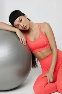 Sujetador deportivo Compressive espalda cruzada coral