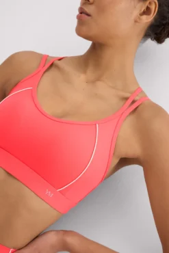 Sujetador deportivo Compressive espalda cruzada coral