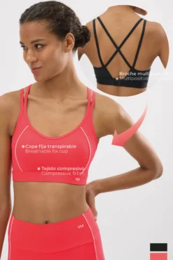 Sujetador deportivo Compressive espalda cruzada negro