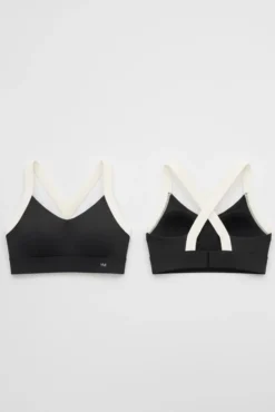 Sujetador deportivo contorno ajustable blanco y negro