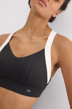 Sujetador deportivo contorno ajustable blanco y negro