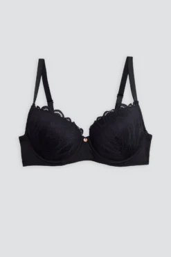 Sujetador push-up con encaje negro