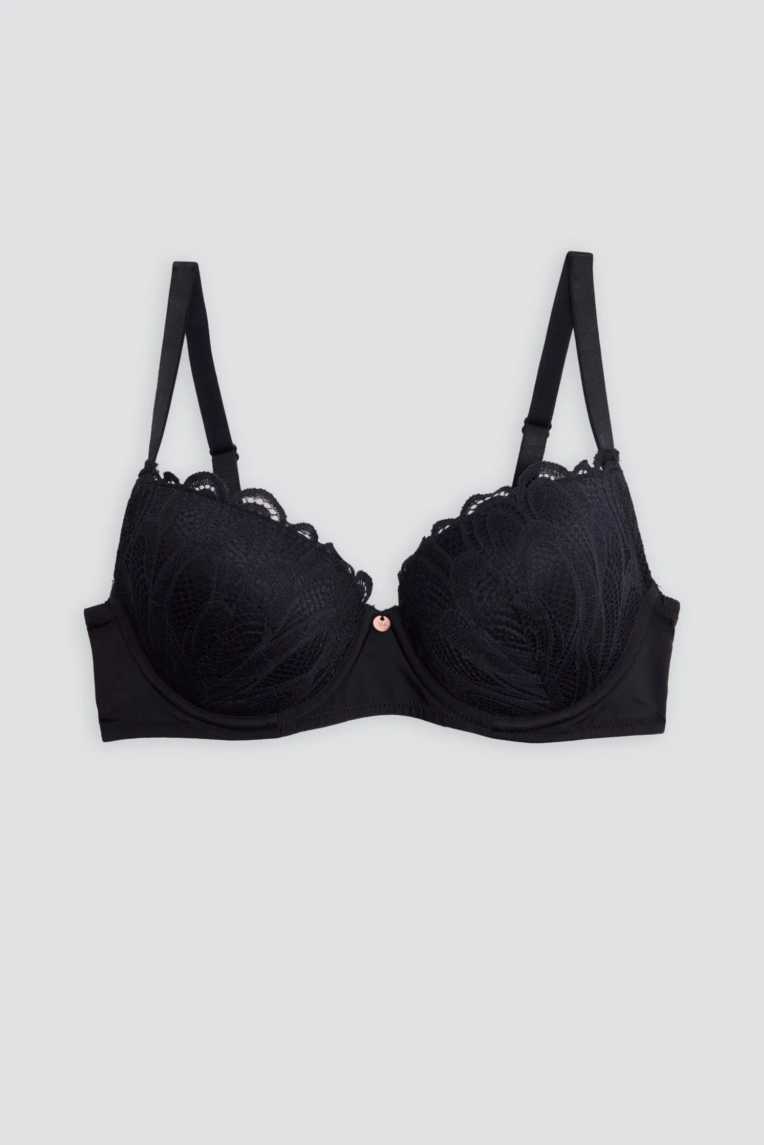 Sujetador push-up con encaje negro
