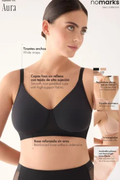 Sujetador reductor nomarks Aura sin aro sin relleno nude | Paula Echevarría