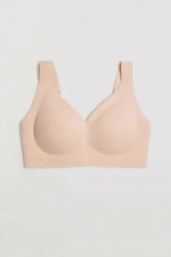 Sujetador sin aro con tirantes anchos y push-up ligero nude