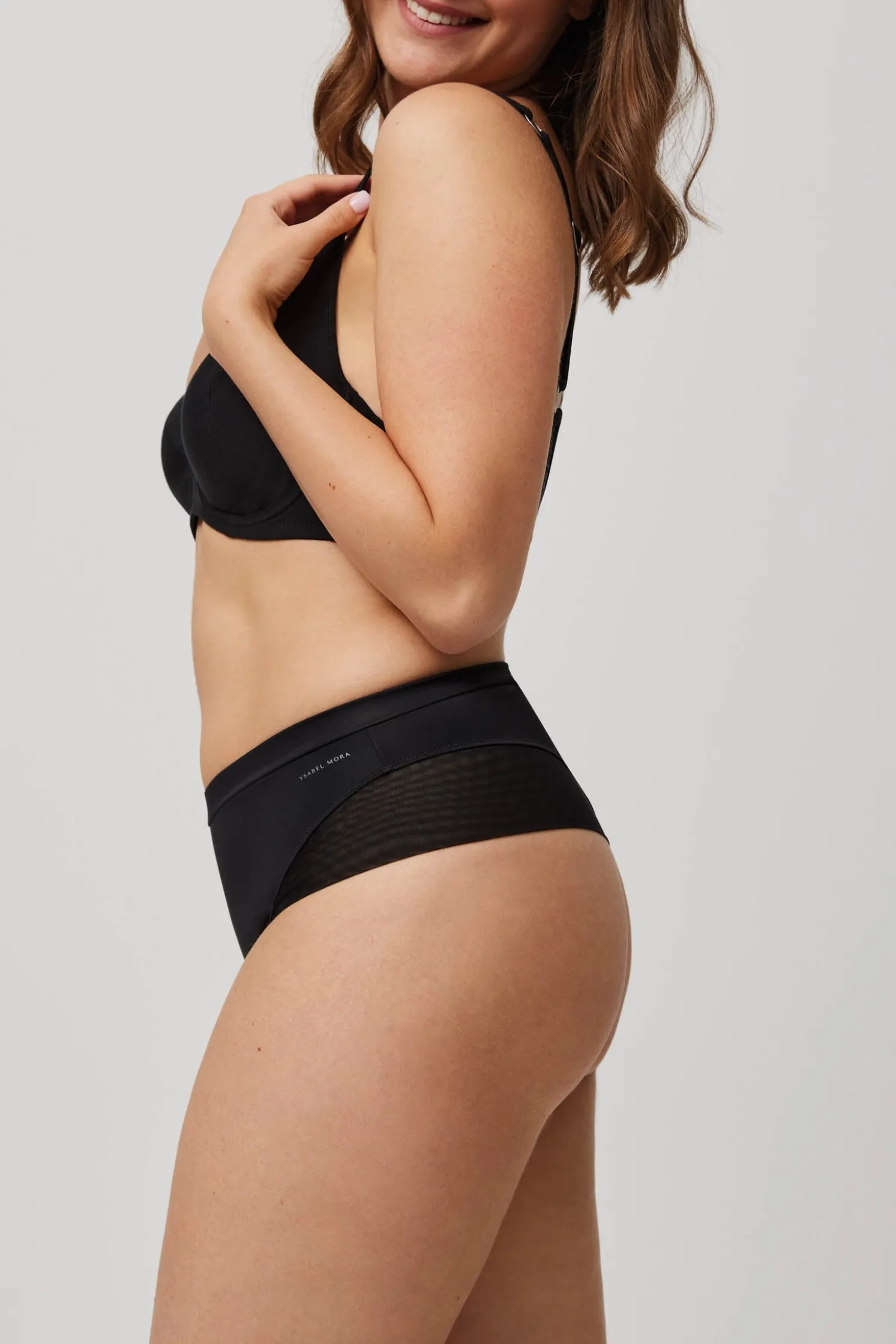 Tanga talle alto microfibra negro