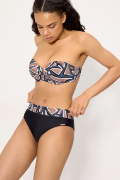 Top bikini bandeau estampado copas C y D