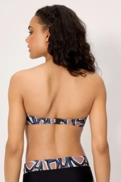 Top bikini bandeau estampado copas C y D