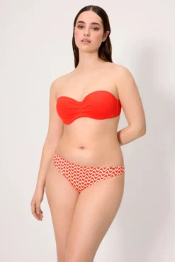 Top bikini bandeau micropiqué coral copa C