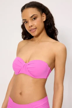 Top bikini bandeau rosa copa C