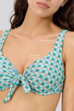 Top bikini con aro sin relleno con brillo copa C